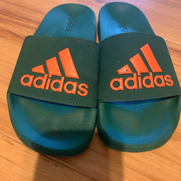 adidas | Shoes | Adidas Green Slides | Poshmark